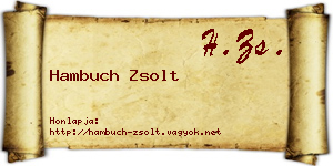 Hambuch Zsolt névjegykártya